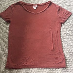Burnt Orange Loose V Neck
